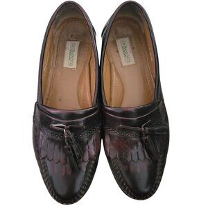 G.H. Bass & Co. men's Black Leather Loafers With Tassels Size 10.5 Made In Brazi